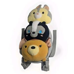 Disney Store Tsum Tsum Bambi Flower Thumper Book Bag Kids Backpack Plush Heads